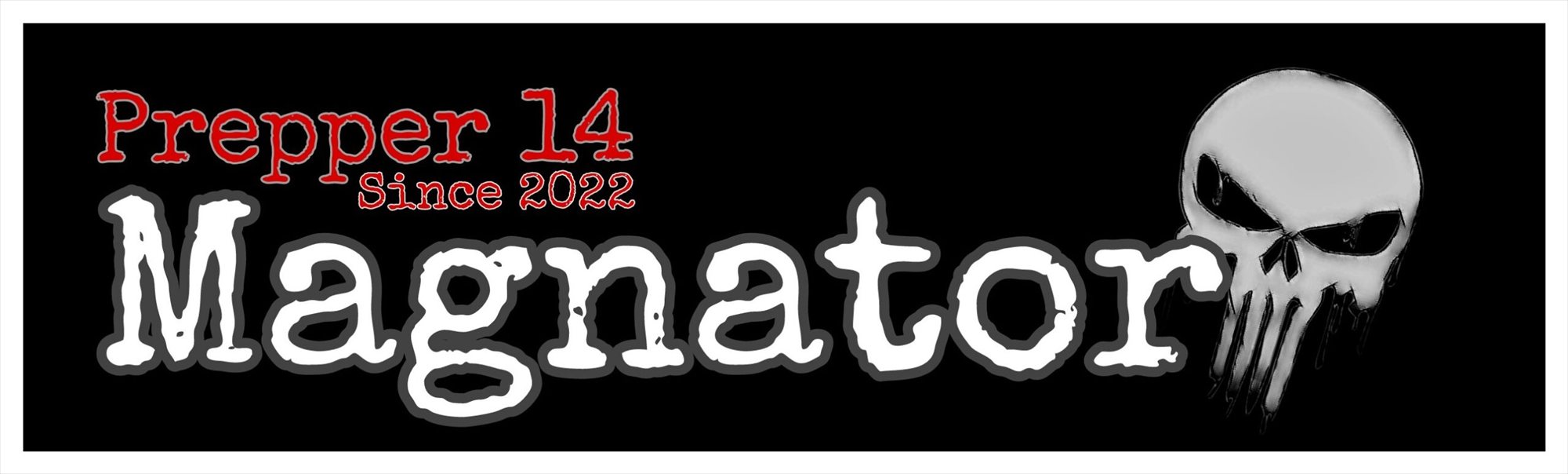 Prepper 14 Magnator — Wortmarke mit Totenkopf